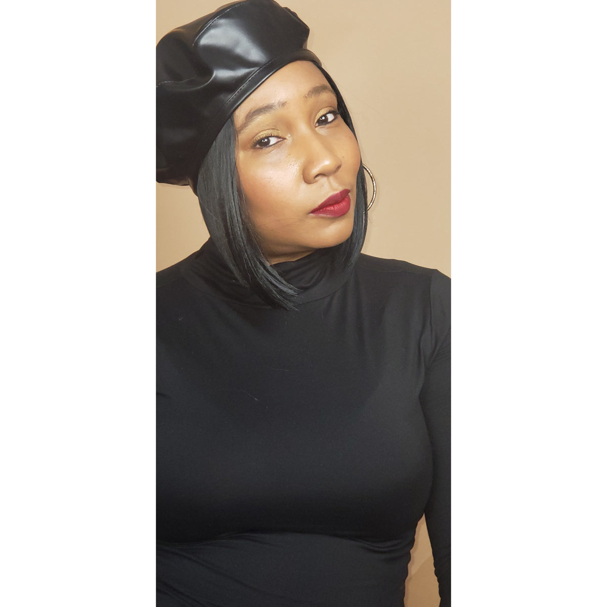 "Tammie" Faux Leather (Tam) Beret
